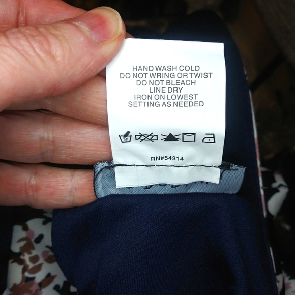 B. Darlin Navy & Mauve Rose Floral Halter Style Skater Dress - Picture 10 of 11